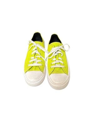 Neon Chartruese Women’s Canvas Lace-Up Sneakers